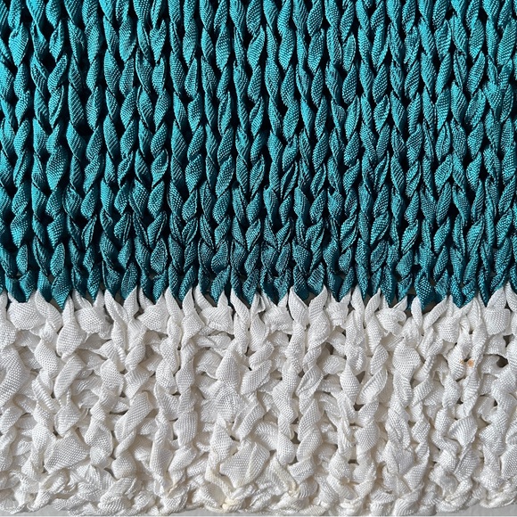 Vintage 80s Gabani Color-block Women's Open Weave Short Sleeve Sweater Size M - Picture 10 of 14